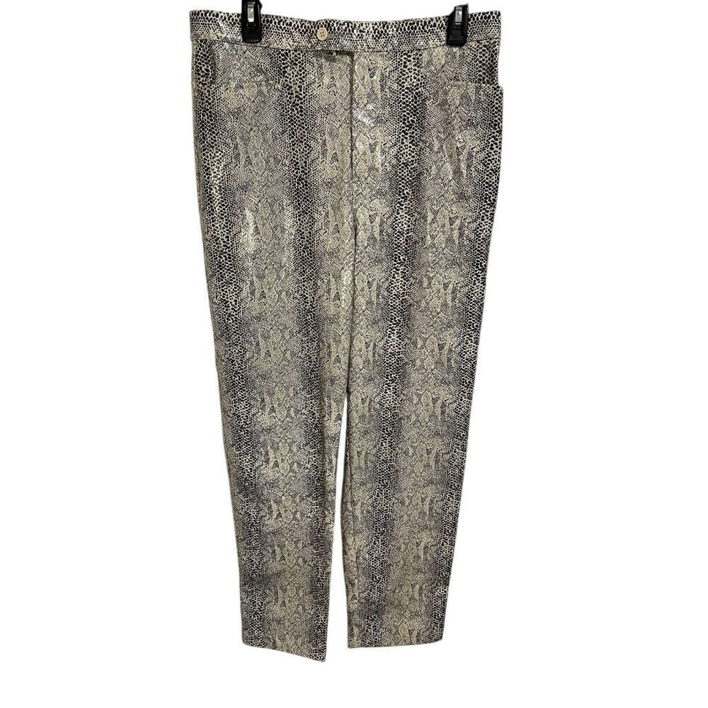 Wildlife Sportswear Vintage Snake Print Pants Women's Size 14 High Rise Zip Up
